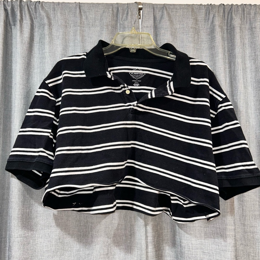 St. John’s Bay Cropped Striped Shirt